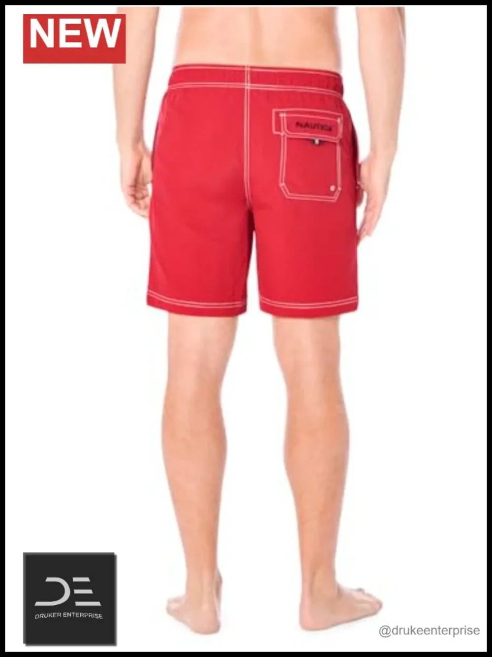 Men's Solid Quick Dry Classic Logo Swim Trunk